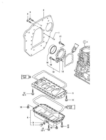MOUNTING FLANGE & OIL SUMP (4TNV88-BDSA3)