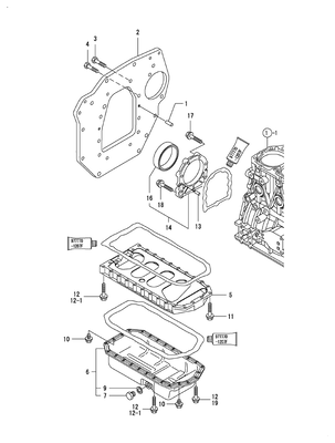 MOUNTING FLANGE & OIL SUMP (4TNV88-BDSA3) MOUNTING FLANGE & OIL SUMP (4TNV88-BDSA3)