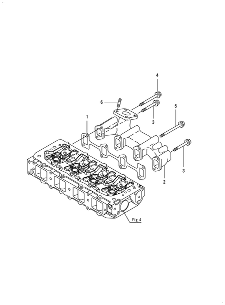 EXHAUST MANIFOLD (4TNV84T-BMDP) EXHAUST MANIFOLD (4TNV84T-BMDP)
