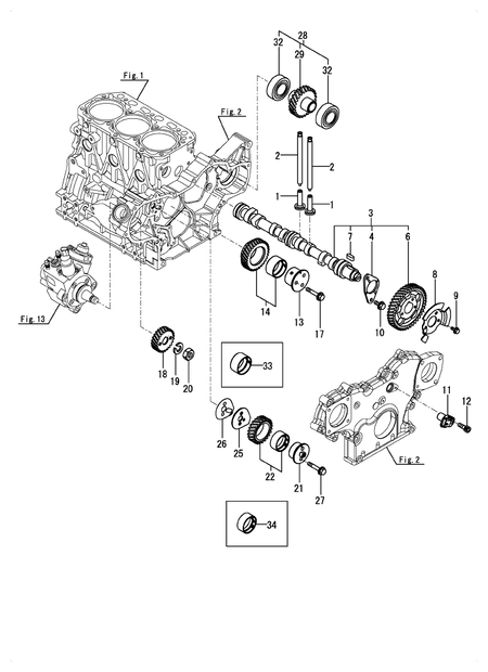 CAMSHAFT & DRIVING GEAR (3TNV88C-DYI2D)