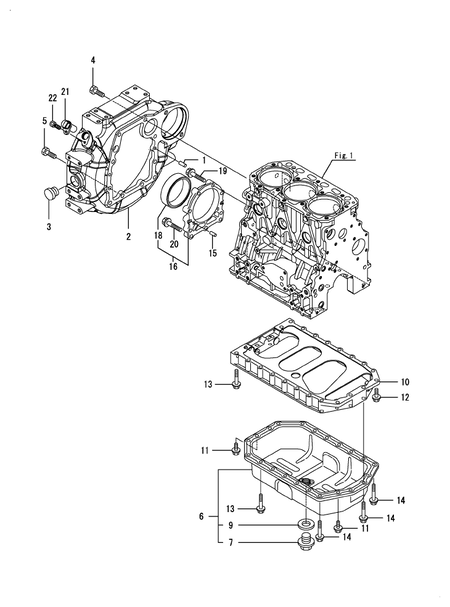 FLYWHEEL HOUSING & OIL SUMP (3TNV88C-DTR)