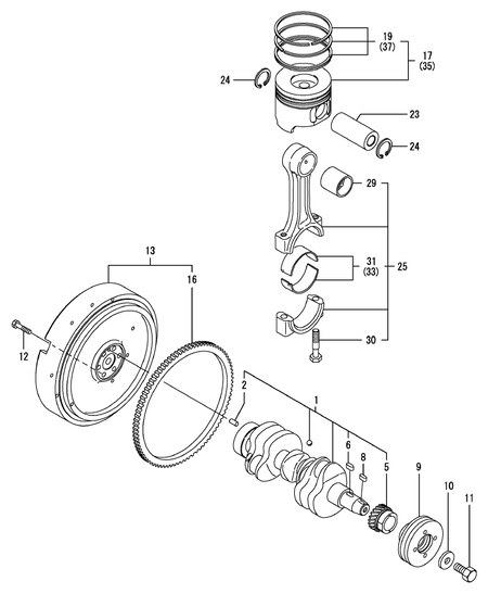 CRANKSHAFT & PISTON (3TNV82A-NRE)