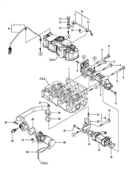 EXHAUST MANIFOLD (3TNV88C-DDT) EXHAUST MANIFOLD (3TNV88C-DDT)
