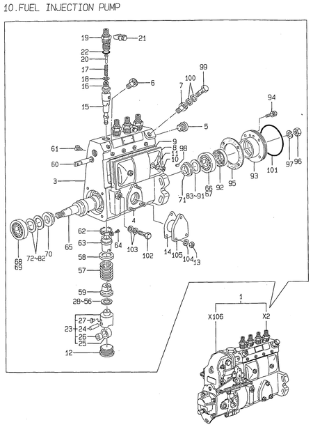 FUEL INJECTION PUMP (4TNE98-KM)