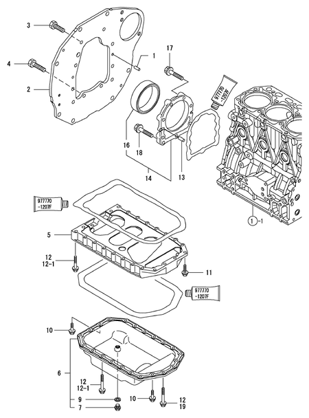 MOUNTING FLANGE & OIL SUMP (3TNV88-XRE1) MOUNTING FLANGE & OIL SUMP (3TNV88-XRE1)