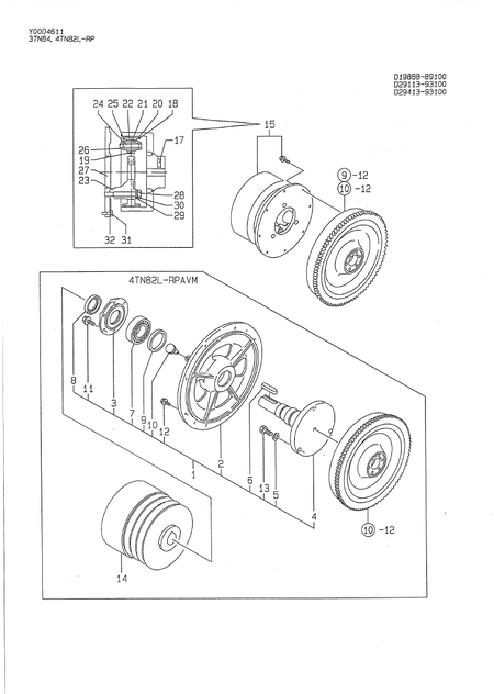 OUT PUT SHAFT & CLUTCH (4TN82L-RP)