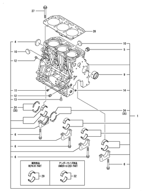 CYLINDER BLOCK (3TNV88-BDSA) CYLINDER BLOCK (3TNV88-BDSA)