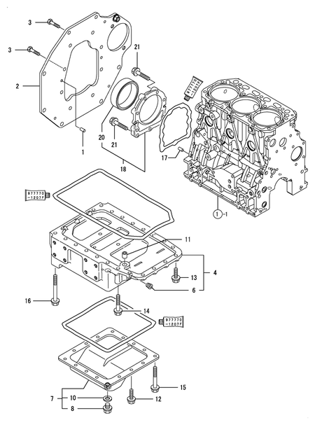 MOUNTING FLANGE & OIL SUMP (3TNV88-BNRG2H) MOUNTING FLANGE & OIL SUMP (3TNV88-BNRG2H)