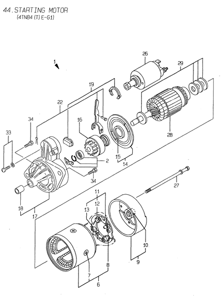 STARTING MOTOR(4TN84(T)E-G1) (4TN84E-G2) STARTING MOTOR(4TN84(T)E-G1) (4TN84E-G2)