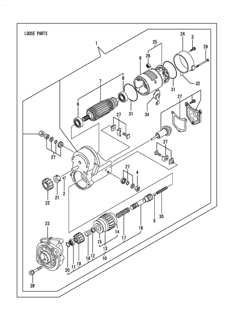 STARTING MOTOR (4TNV88-XAT)
