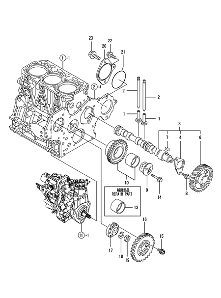CAMSHAFT & DRIVING GEAR (3TNV88-BDSA)