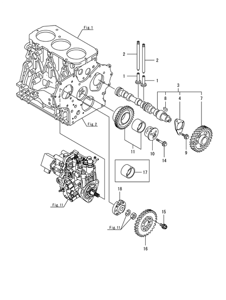 CAMSHAFT & DRIVING GEAR (3TNV88F-ESHYB)