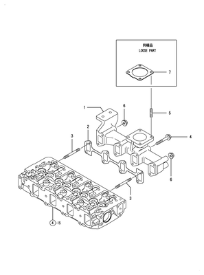 EXHAUST MANIFOLD (4TNV88-BDSA) EXHAUST MANIFOLD (4TNV88-BDSA)