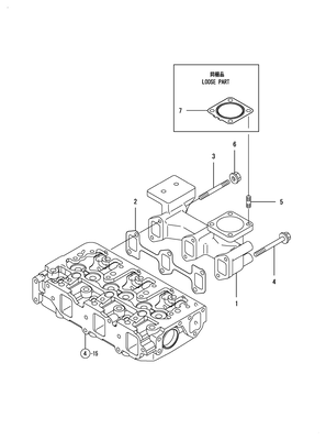 EXHAUST MANIFOLD (3TNV88-BDSA) EXHAUST MANIFOLD (3TNV88-BDSA)