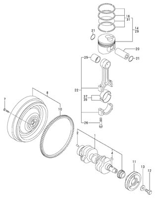 CRANKSHAFT & PISTON (3TNV70-ASA) CRANKSHAFT & PISTON (3TNV70-ASA)