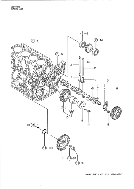 CAMSHAFT & DRIVING GEAR (4TNE98-LAN) CAMSHAFT & DRIVING GEAR (4TNE98-LAN)