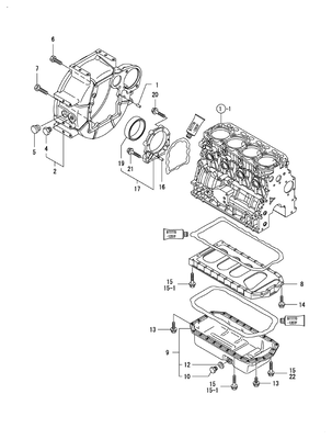 FLYWHEEL HOUSING & OIL SUMP (4TNV84T-ZDSAD) FLYWHEEL HOUSING & OIL SUMP (4TNV84T-ZDSAD)