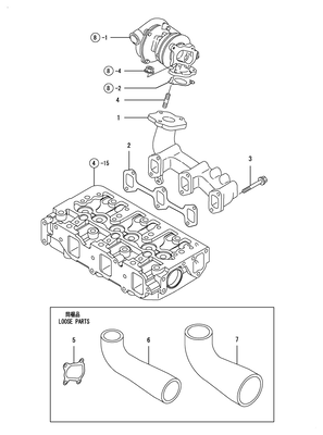 EXHAUST MANIFOLD (3TNV84T-BGGE) EXHAUST MANIFOLD (3TNV84T-BGGE)