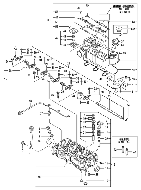 CYLINDER HEAD & BONNET (3TNV76-PUKN)