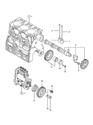 CAMSHAFT & DRIVING GEAR (3TNV76-HGE) CAMSHAFT & DRIVING GEAR (3TNV76-HGE)
