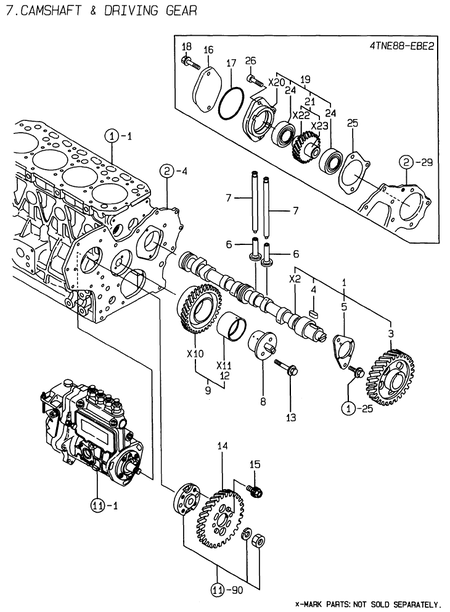 CAMSHAFT & DRIVING GEAR (4TNE88-EBE2)