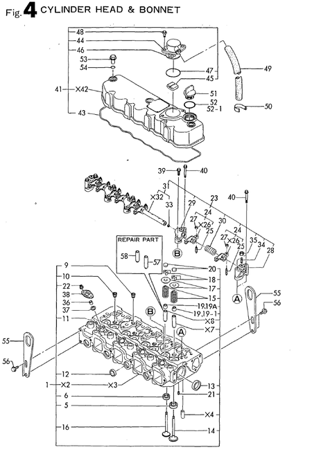 CYLINDER HEAD & BONNET (4TN82L-RTGS)
