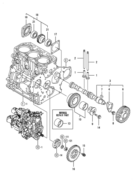 CAMSHAFT & DRIVING GEAR (3TNV88-BNRG2H)