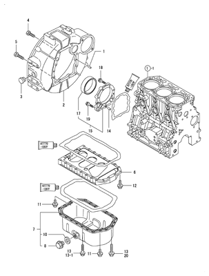 FLYWHEEL HOUSING & OIL SUMP (3TNV88-BGGE) FLYWHEEL HOUSING & OIL SUMP (3TNV88-BGGE)