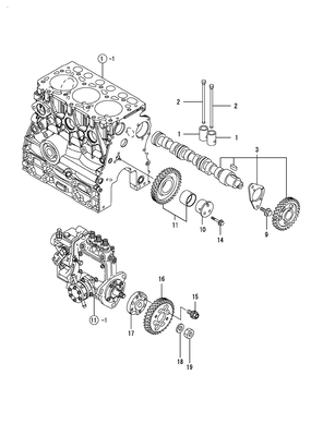CAMSHAFT & DRIVING GEAR (3TNV70-GGE) CAMSHAFT & DRIVING GEAR (3TNV70-GGE)