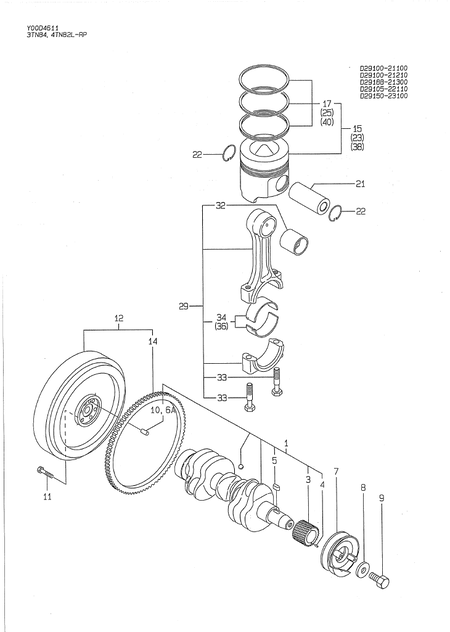 CRANKSHAFT & PISTON (4TN82L-RP)