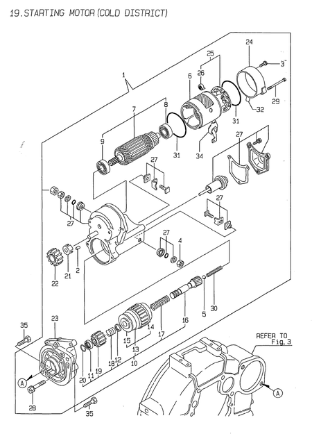STARTING MOTOR(COLD DISTRICT) (4TNE88-SA)