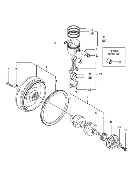 CRANKSHAFT & PISTON (3TNV70-PUKA)