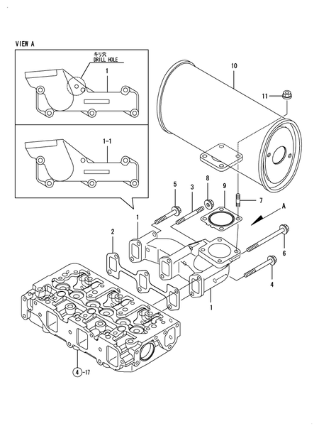 EXHAUST MANIFOLD & SILENCER (3TNV88-BNRG2H) EXHAUST MANIFOLD & SILENCER (3TNV88-BNRG2H)