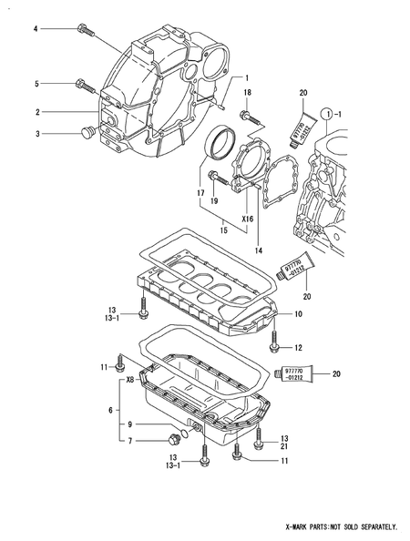 FLYWHEEL HOUSING & OIL SUMP (4TNE88-PG)