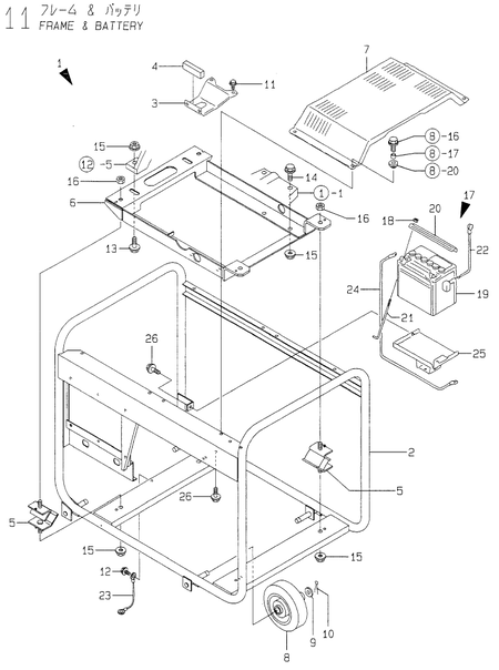 FRAME & BATTERY (YDW190AE-5/6)