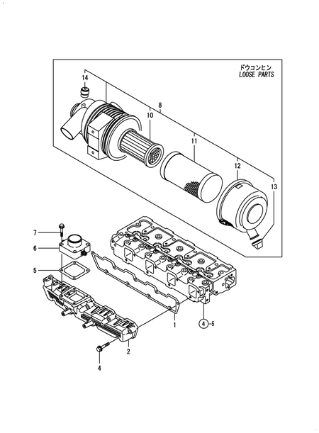 SUCTION MANIFOLD & AIR CLEANER (4TNE94-EIK)
