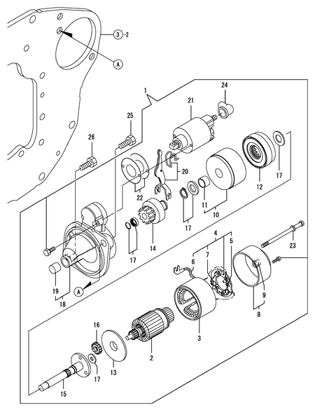STARTING MOTOR (3TNV88-MRE)