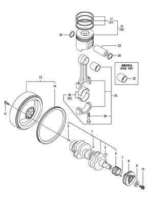 CRANKSHAFT & PISTON (3TNV88F-ESGY) CRANKSHAFT & PISTON (3TNV88F-ESGY)