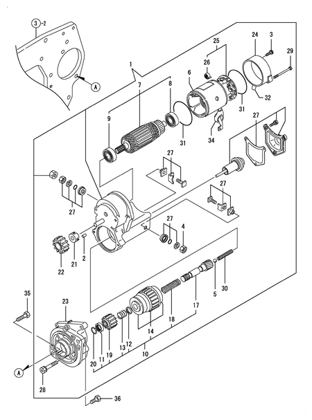 STARTING MOTOR (3TNV88-BMRGH)