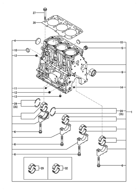 CYLINDER BLOCK (3TNV88C-DGZ)