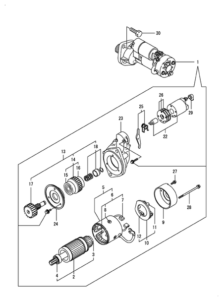 (13A)STARTING MOTOR (4TNE98-BQLS) (13A)STARTING MOTOR (4TNE98-BQLS)