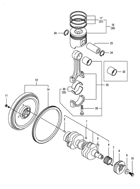 CRANKSHAFT & PISTON (3TNV88F-EPWN)