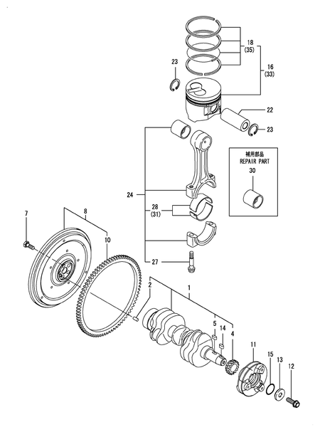 CRANKSHAFT & PISTON (3TNM72-AMW)