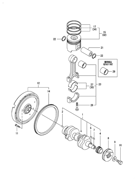 CRANKSHAFT & PISTON (3TNV88-XRE2) CRANKSHAFT & PISTON (3TNV88-XRE2)