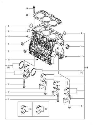 CYLINDER BLOCK (3TNV80FT-ZMYA) CYLINDER BLOCK (3TNV80FT-ZMYA)
