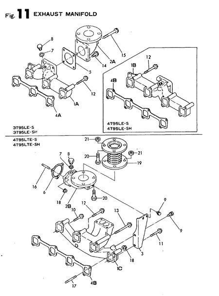 EXHAUST MANIFOLD (4T95LTE-SH) EXHAUST MANIFOLD (4T95LTE-SH)
