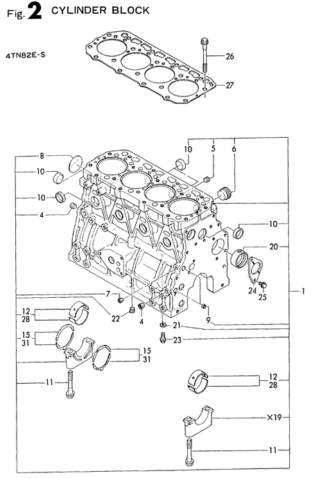 CYLINDER BLOCK (4TN82E-S)