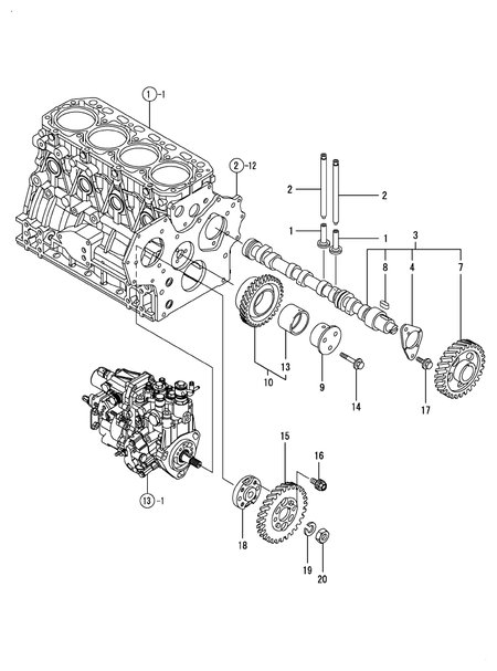 CAMSHAFT & DRIVING GEAR (4TNV84T-DFM)