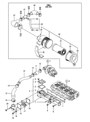 SUCTION MANIFOLD & AIR CLEANER (4TNV98T-ZGGE)