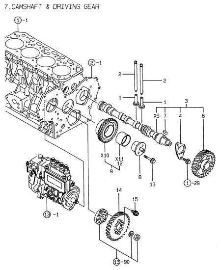CAMSHAFT & DRIVING GEAR (4TNE84T-EKRV)